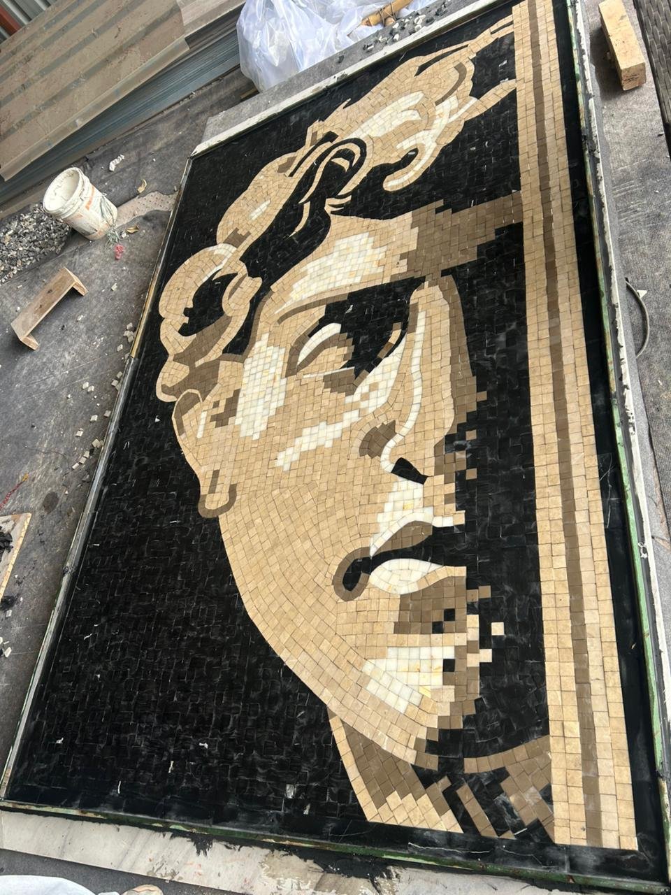 Greek face mosaic work in progress