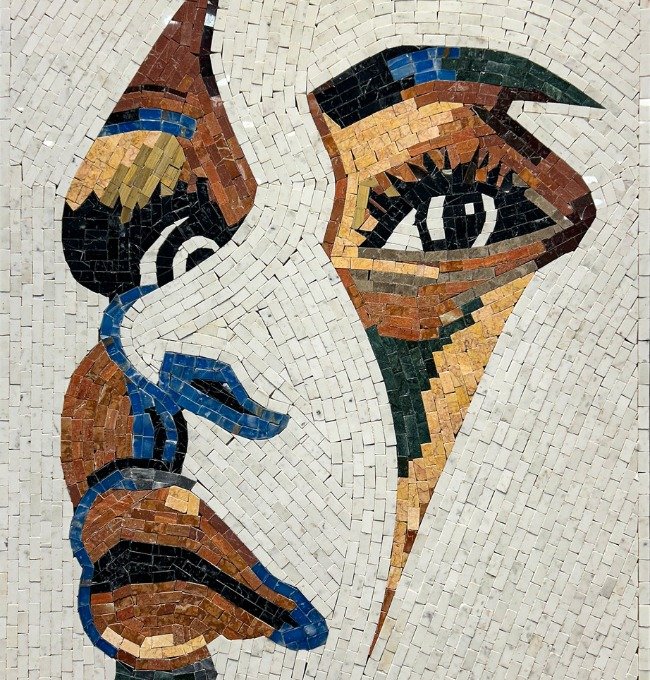 Abstract face mosaic portrait